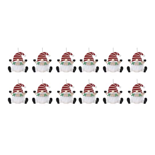 12ct. Wood Gnome Ornaments
